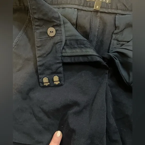 Theory Navy mini trouser shorts size 2