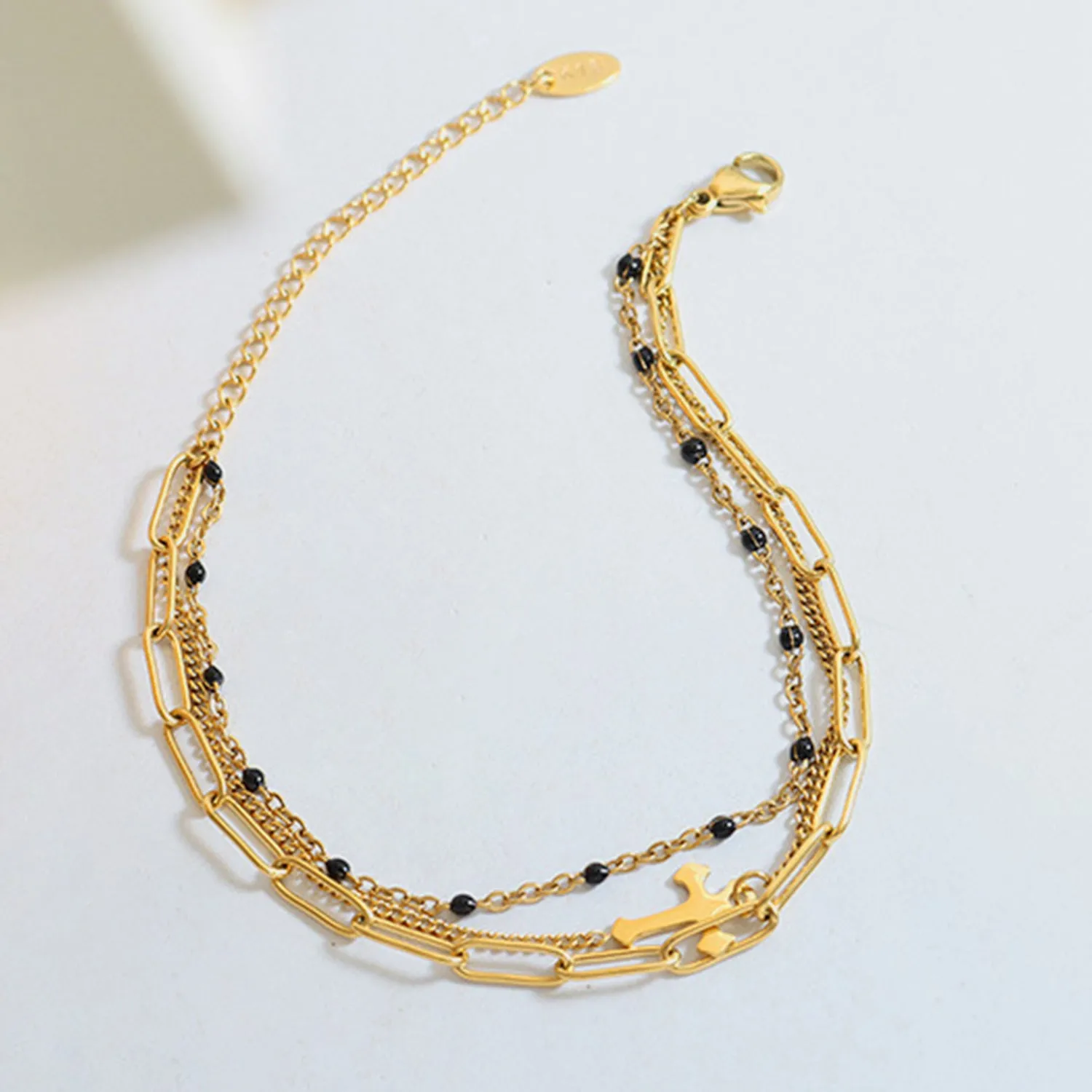 Three-Layered Cross Bracelet