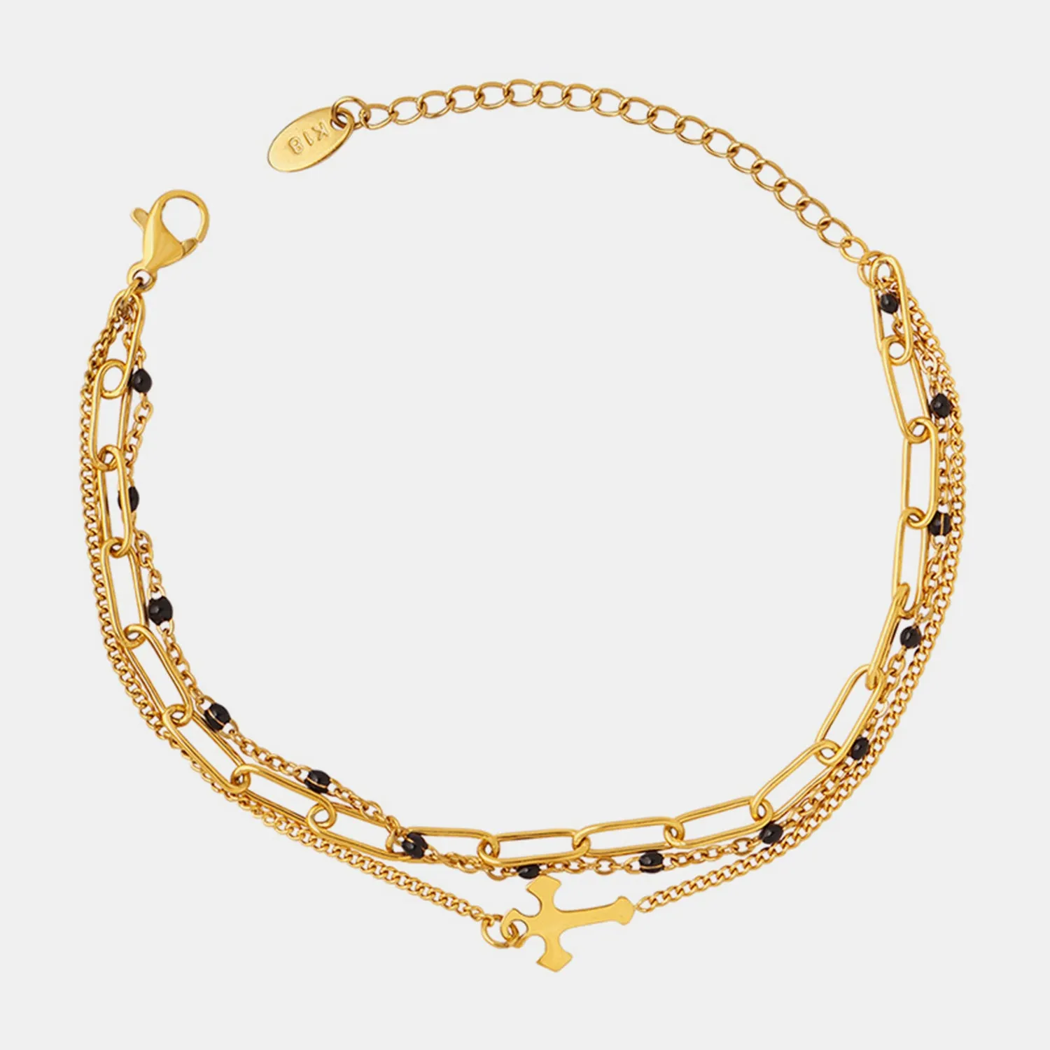 Three-Layered Cross Bracelet
