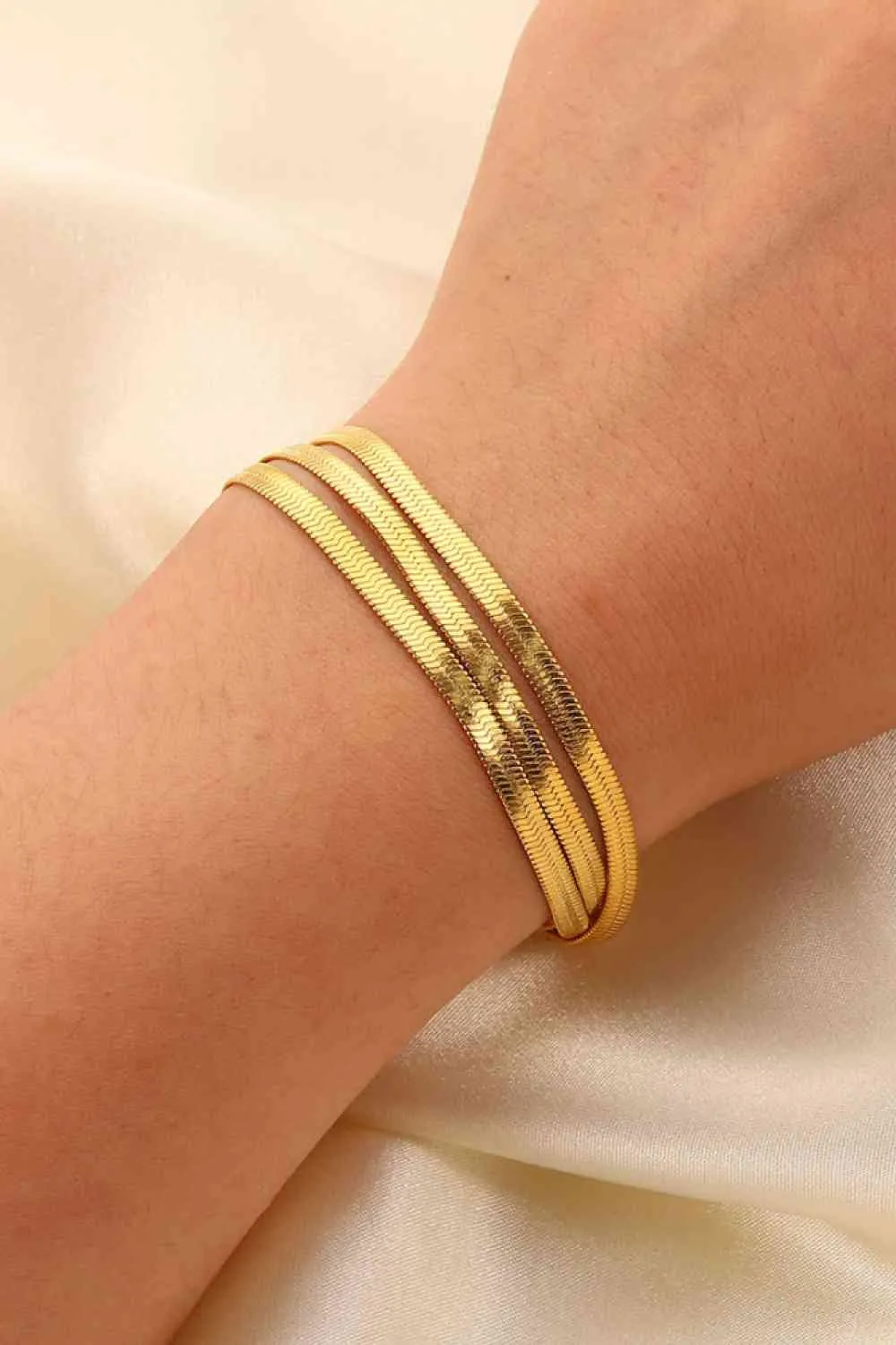 Triple-Layered Snake Chain Bracelet