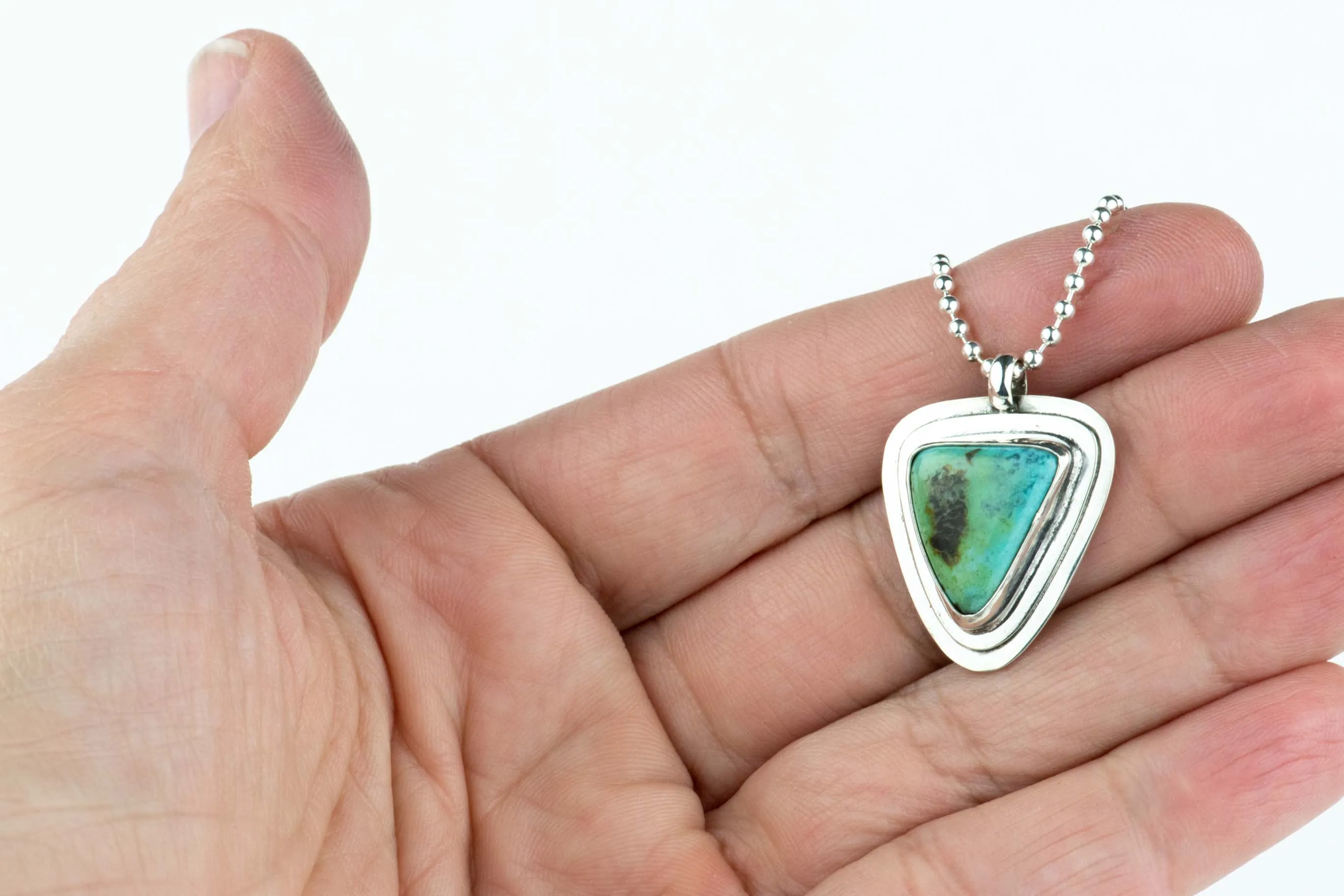 Turquoise Layered Sterling Necklace #7