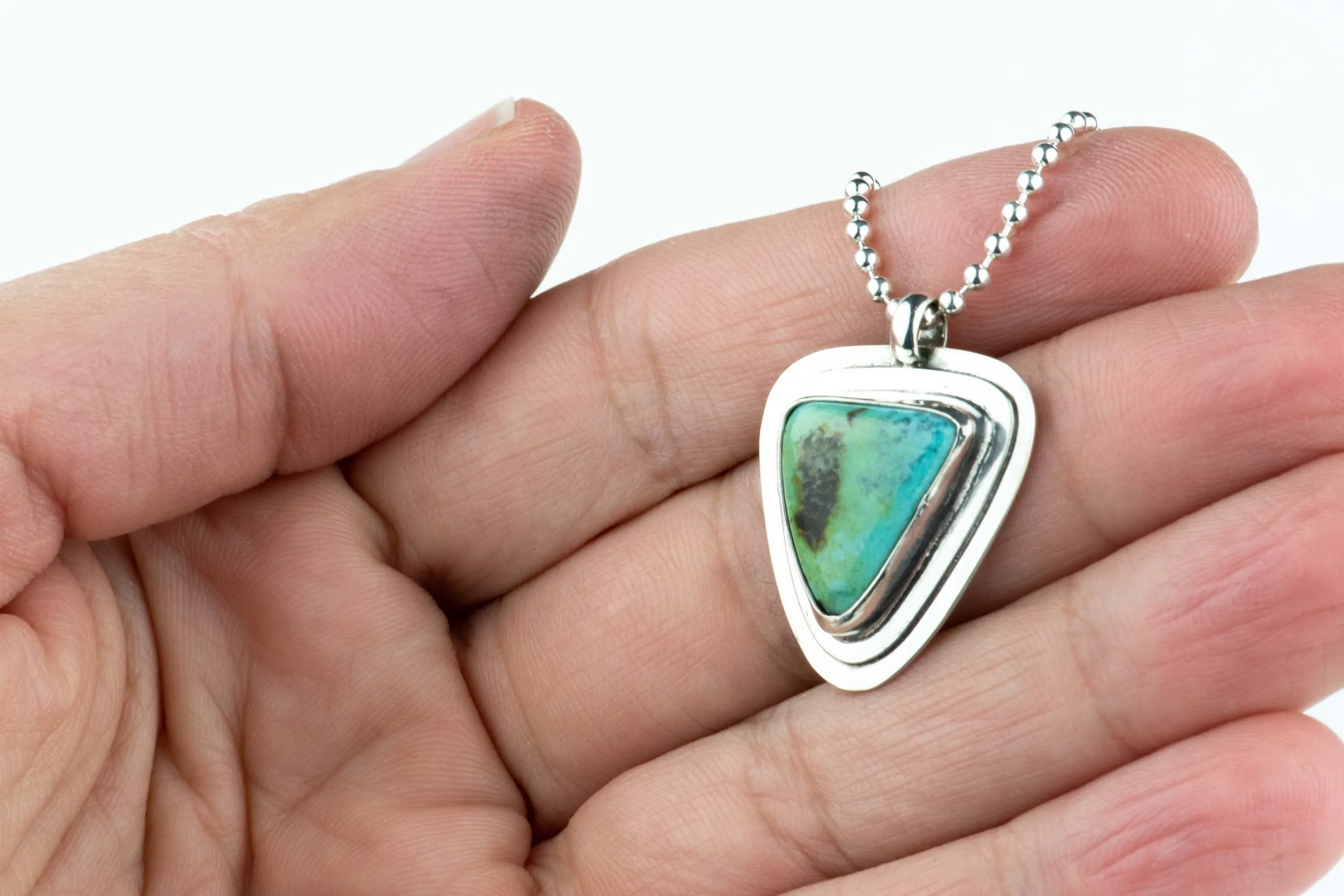 Turquoise Layered Sterling Necklace #7