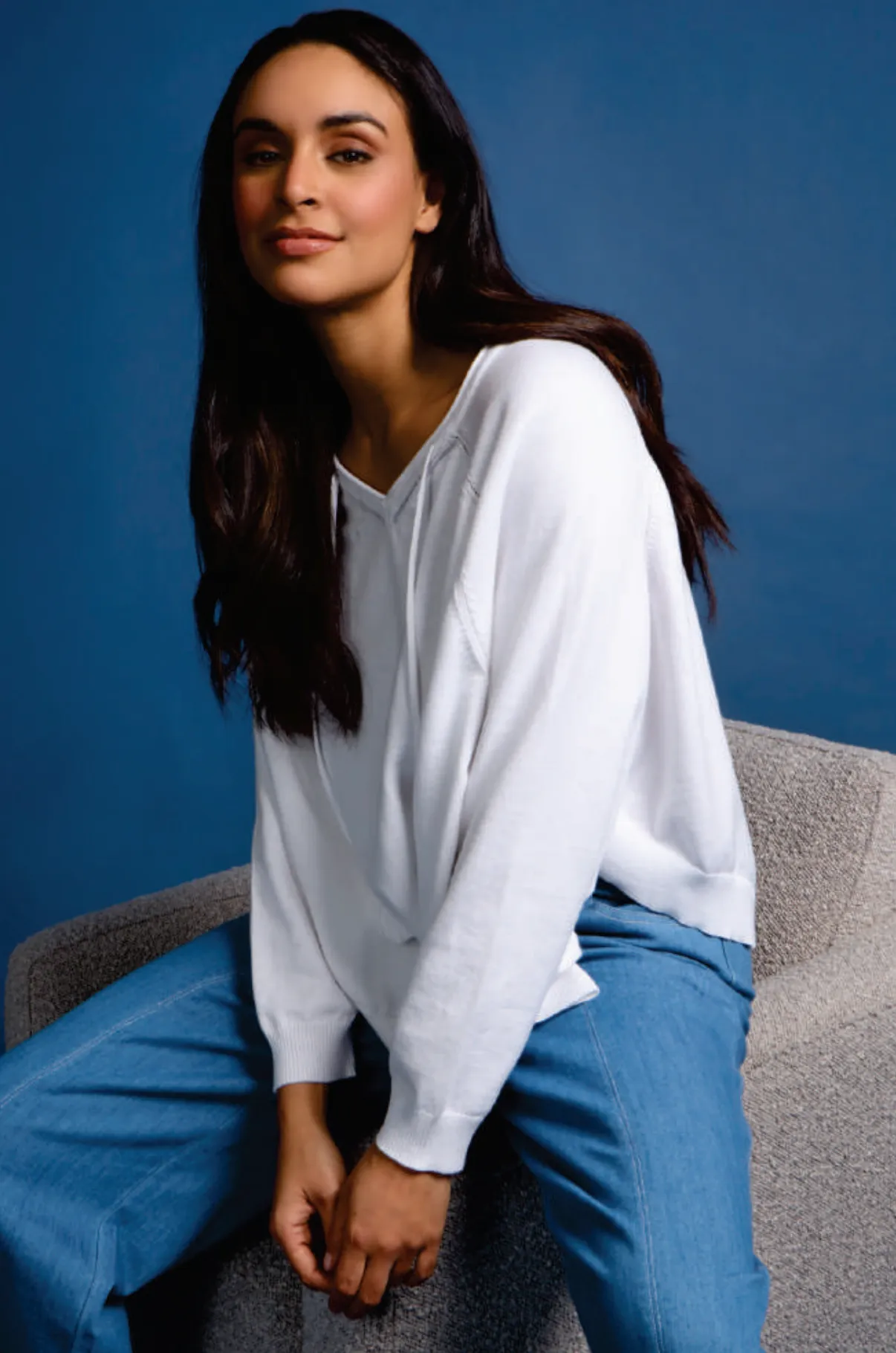 V Neck sweater poncho