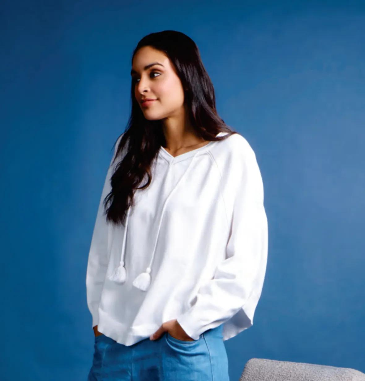V Neck sweater poncho