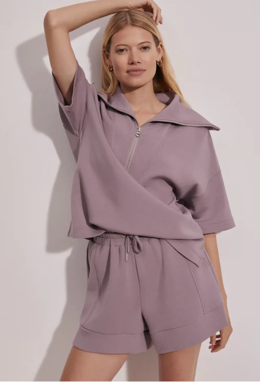 Varley | Willow Short Sleeve Half Zip {Quail}
