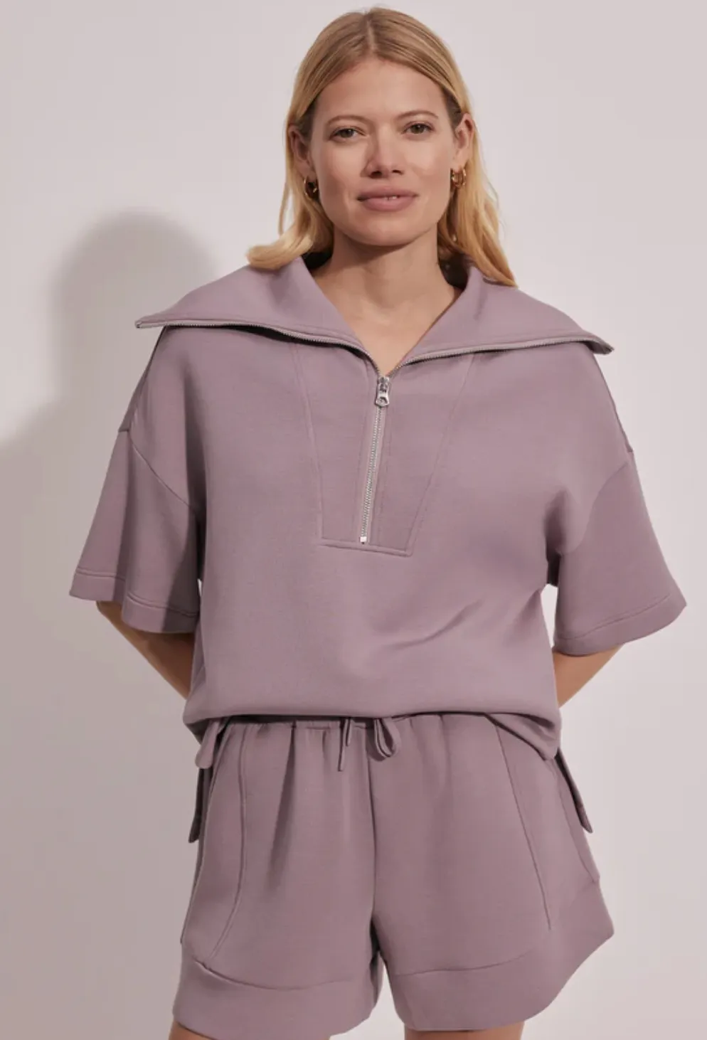 Varley | Willow Short Sleeve Half Zip {Quail}