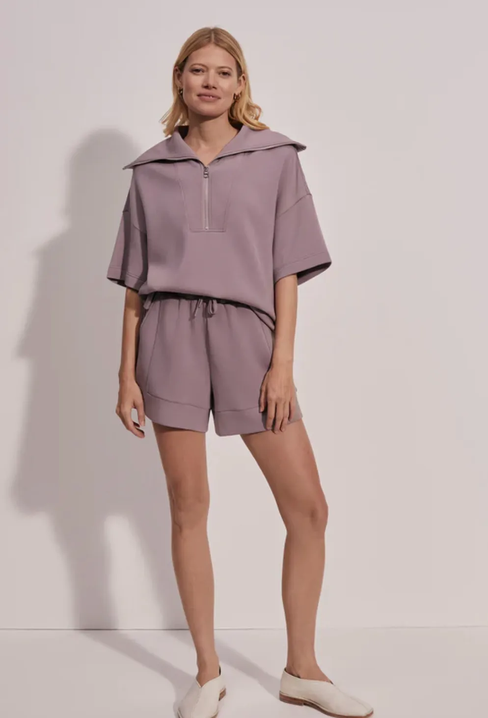 Varley | Willow Short Sleeve Half Zip {Quail}
