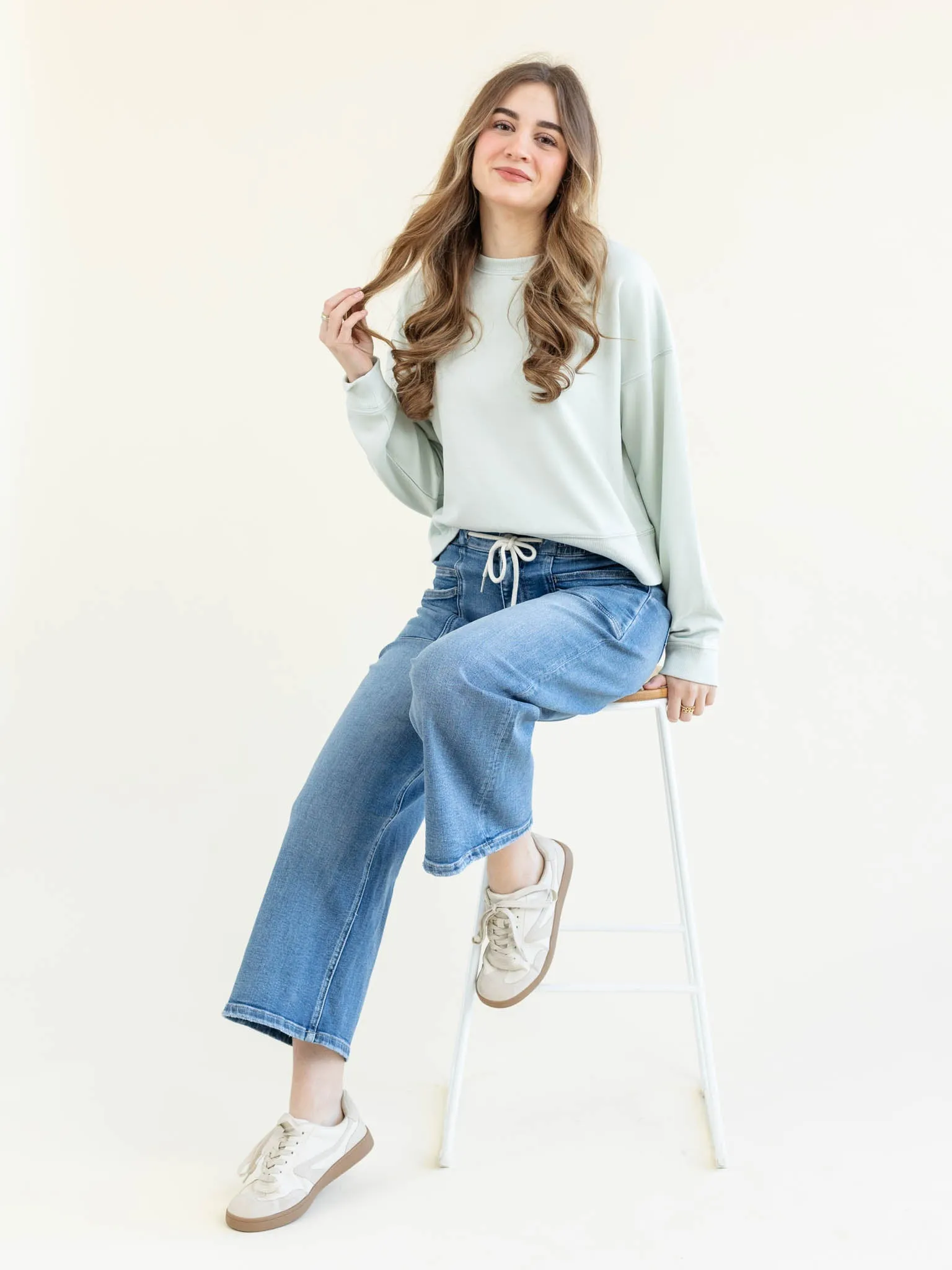 VERVET Reassure High Rise Drawstring Wide Leg