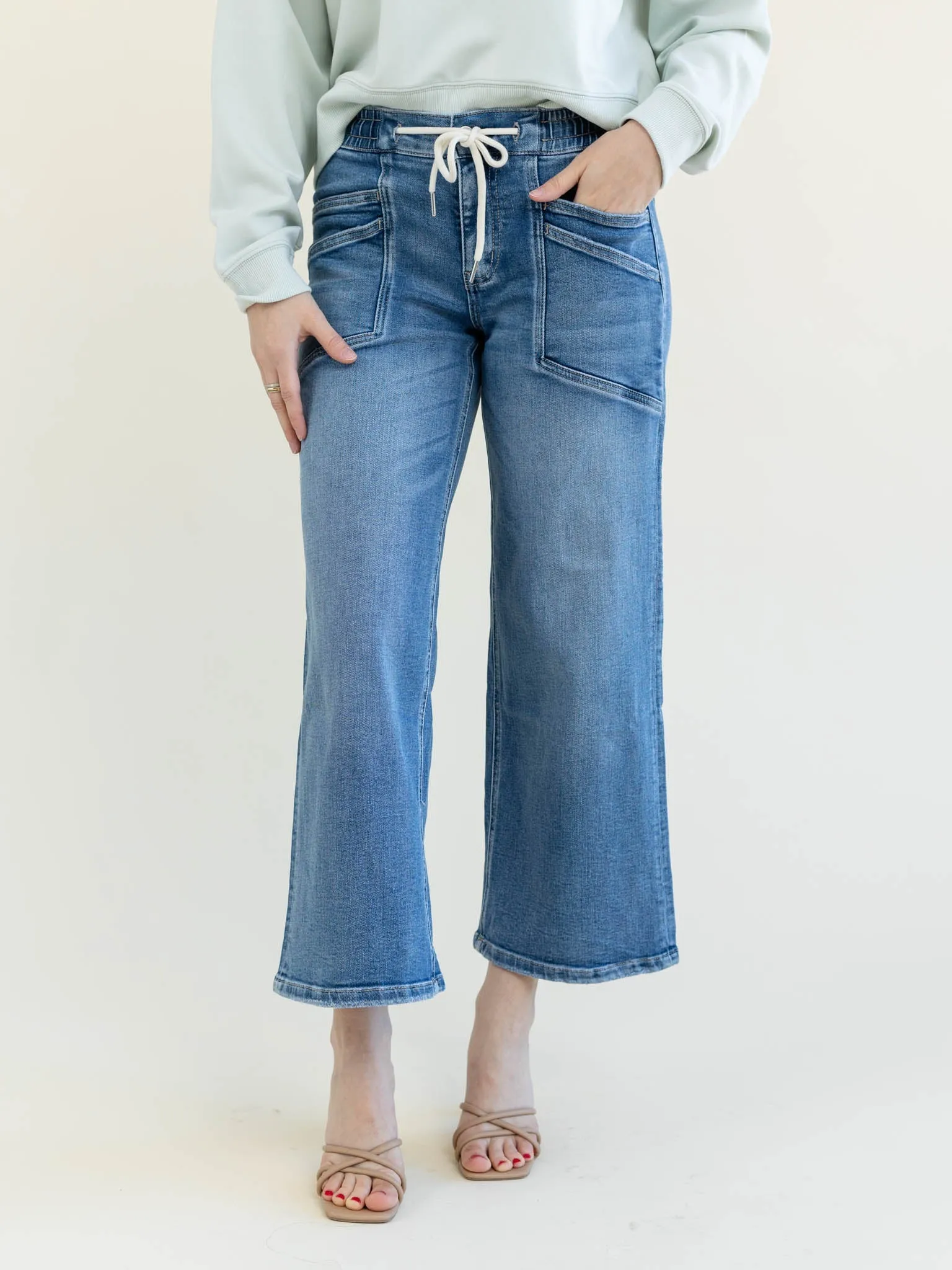 VERVET Reassure High Rise Drawstring Wide Leg