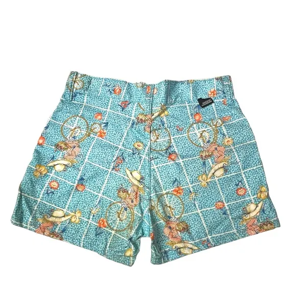 Vintage 70’s High Rise Shorts Hollie Hobbie Style Bicycle Print Rare