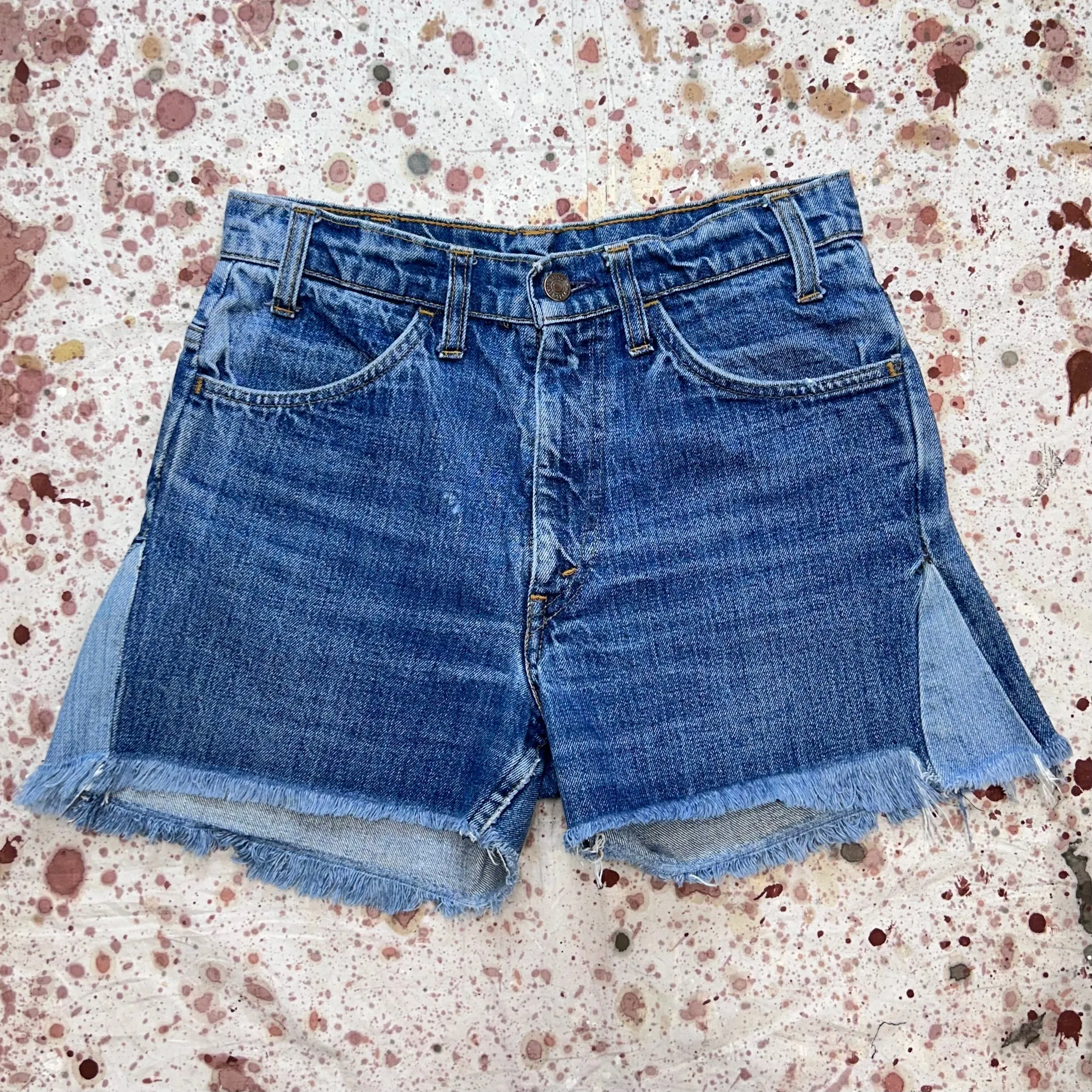 Vintage 70's Levi 646 Talon 42 Zipper Orange Tab Cut Off Shorts (JYJ0524-006)