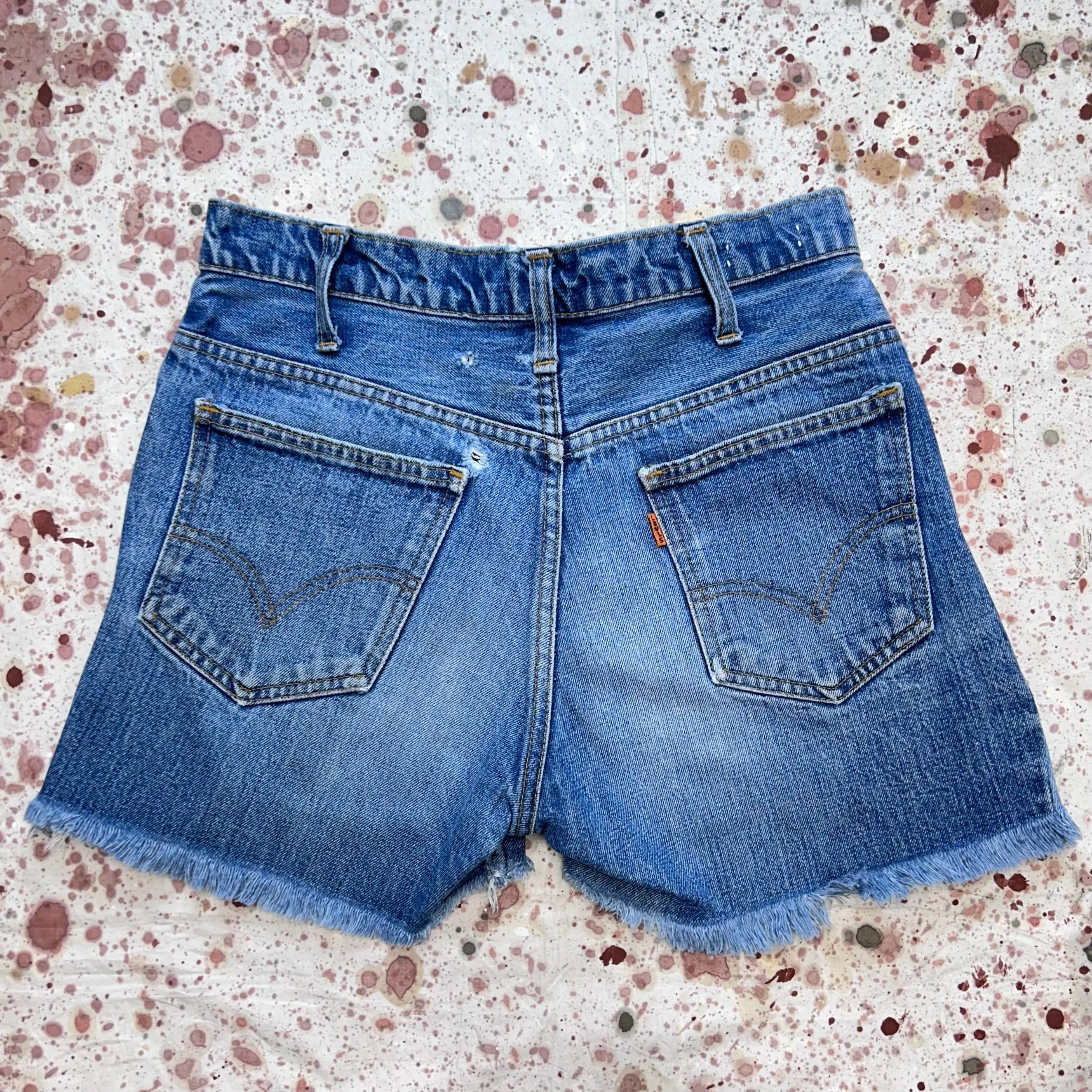 Vintage 70's Levi 646 Talon 42 Zipper Orange Tab Cut Off Shorts (JYJ0524-006)