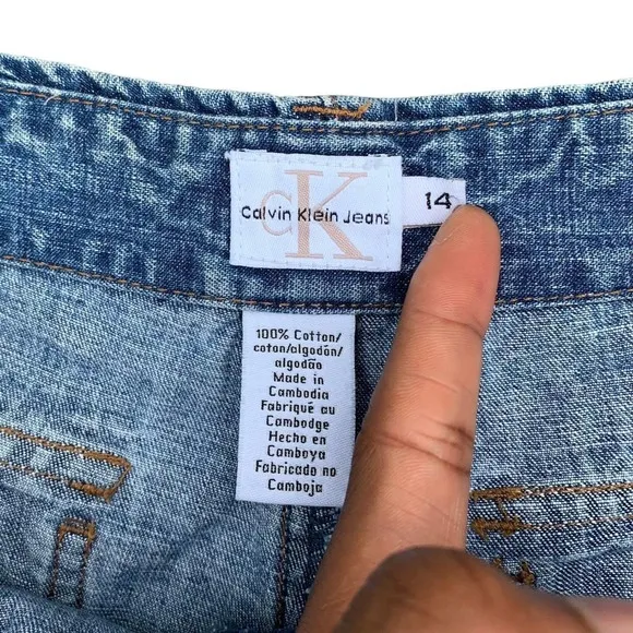 Vintage 90s calvin klein front pocket blue shorts