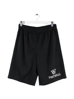 Vintage Football Print Mesh Shorts Schwarz M