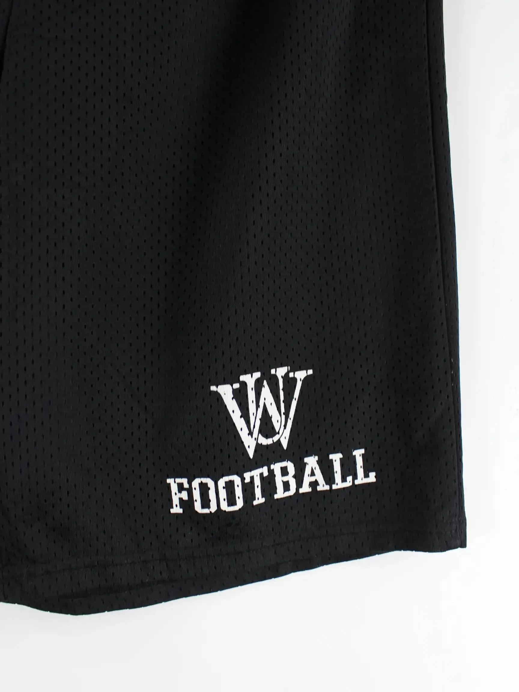 Vintage Football Print Mesh Shorts Schwarz M