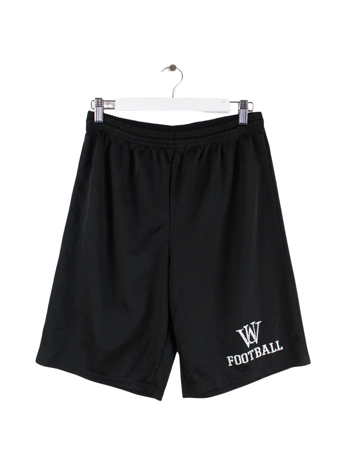 Vintage Football Print Mesh Shorts Schwarz M