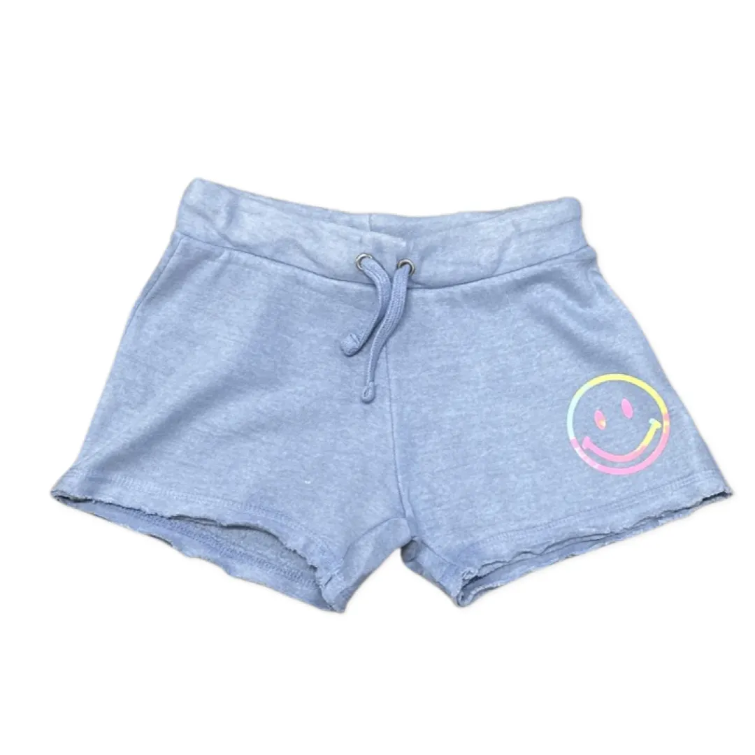 Vintage Havana Smiley Blue Burnout Fleece Shorts