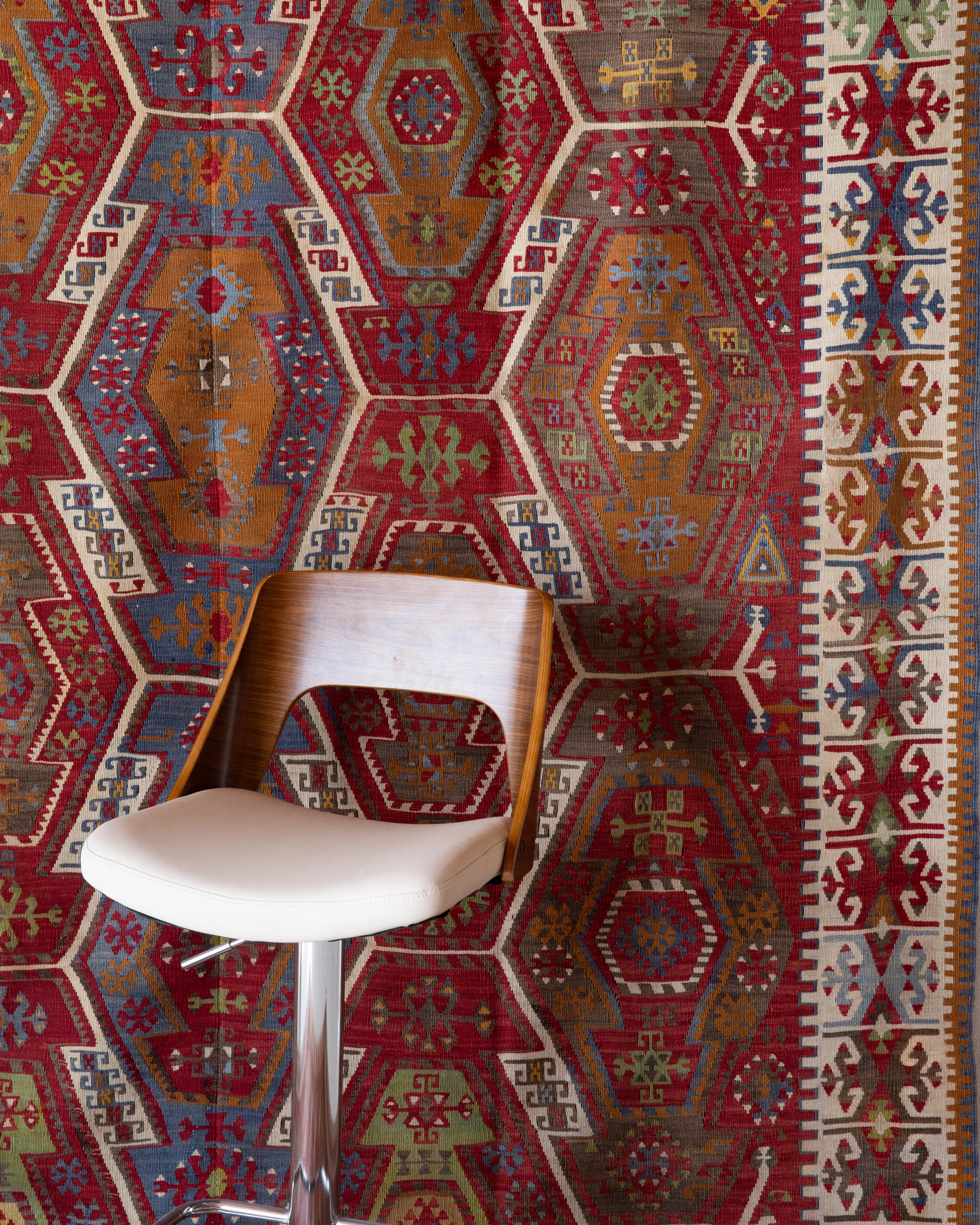 Vintage Kayseri Gomurgen Kilim Rug 6'7"x14'