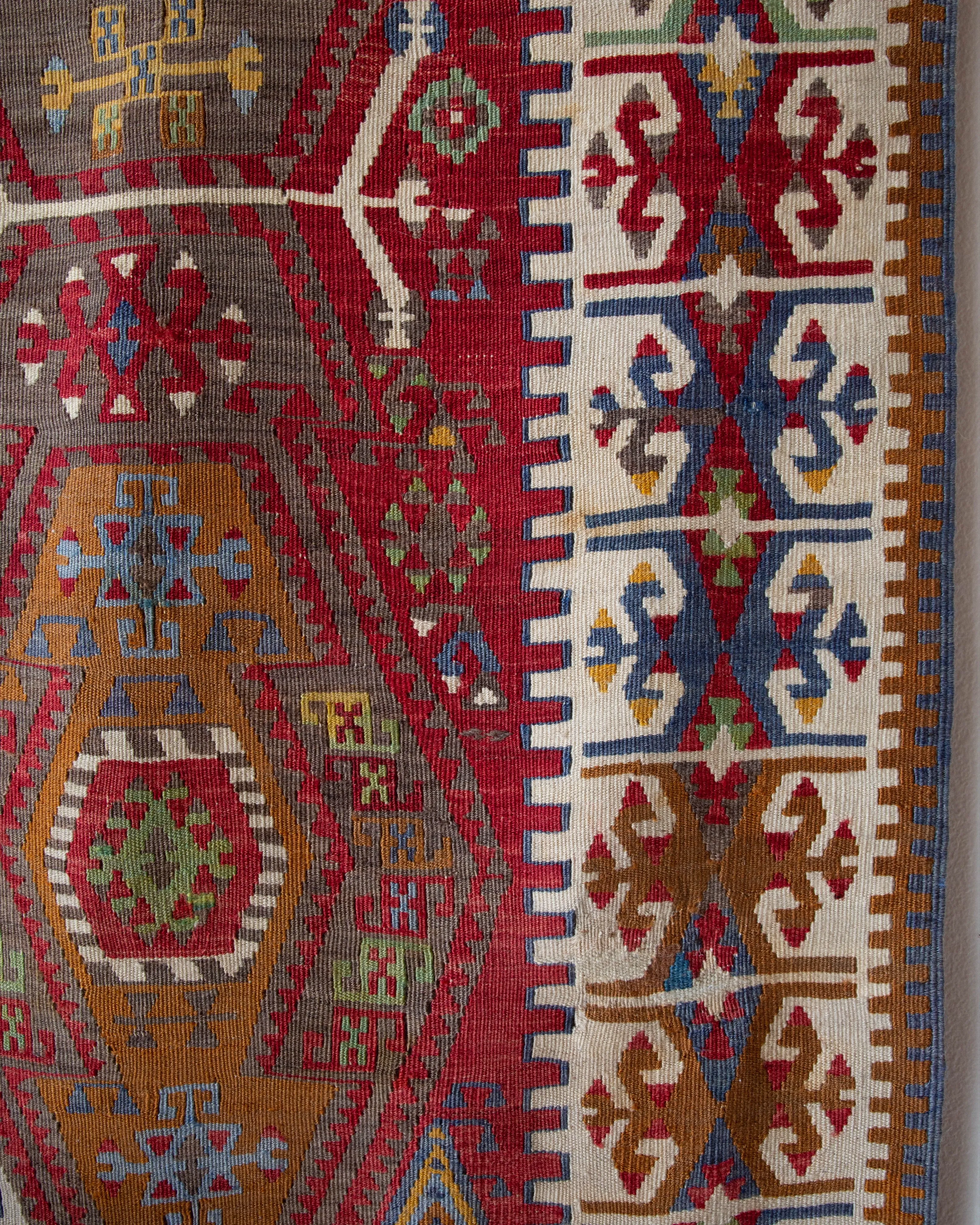 Vintage Kayseri Gomurgen Kilim Rug 6'7"x14'