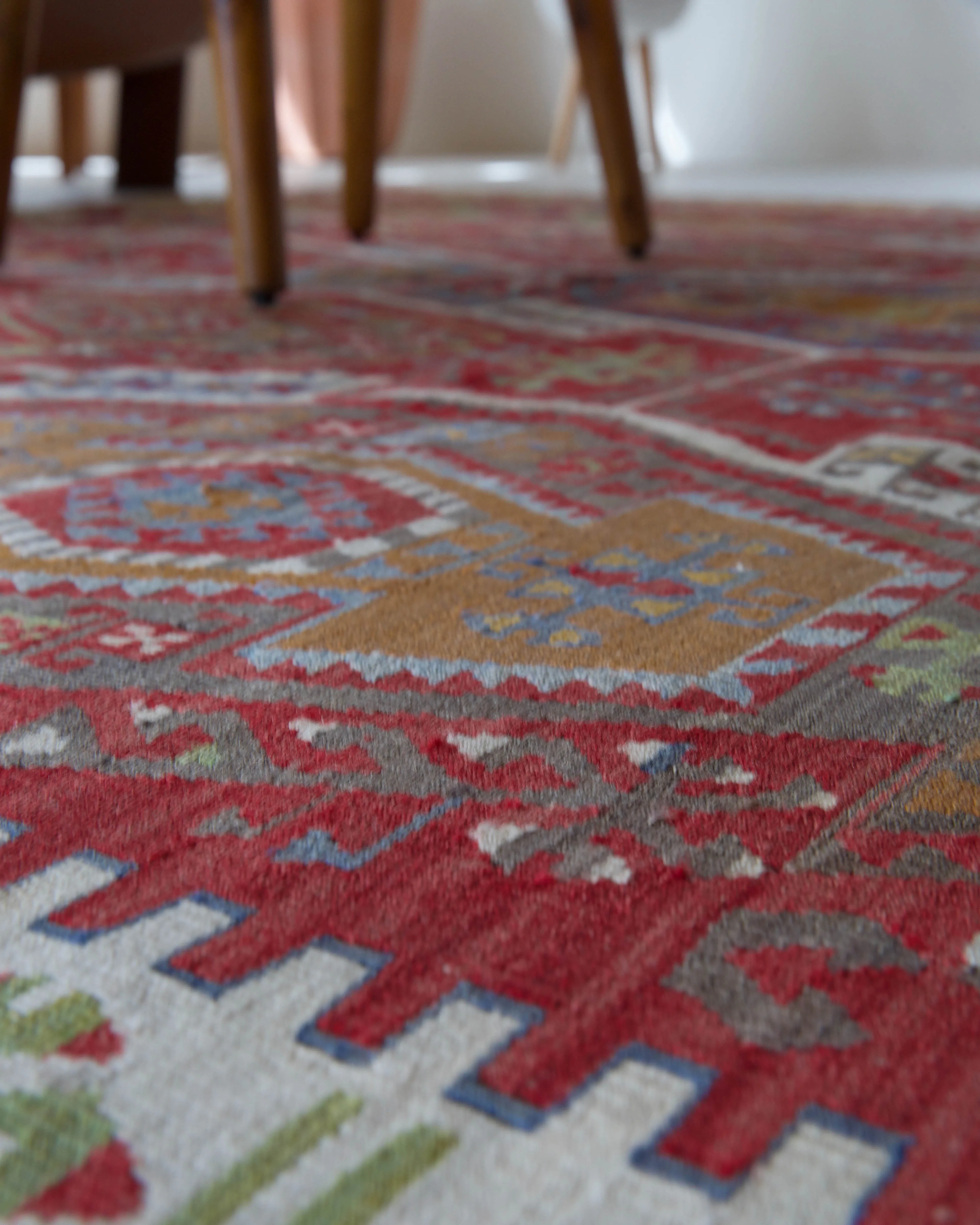 Vintage Kayseri Gomurgen Kilim Rug 6'7"x14'