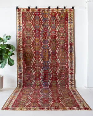 Vintage Kayseri Gomurgen Kilim Rug 6'7"x14'