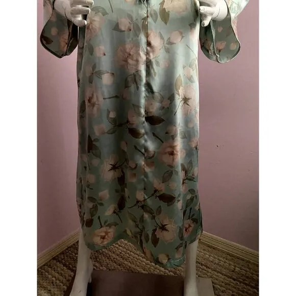 Vintage Lejaby Paris Kaftan Gown Zipper Floral Medium Bergdorf Goodman