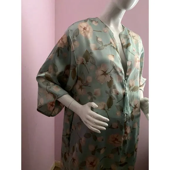 Vintage Lejaby Paris Kaftan Gown Zipper Floral Medium Bergdorf Goodman