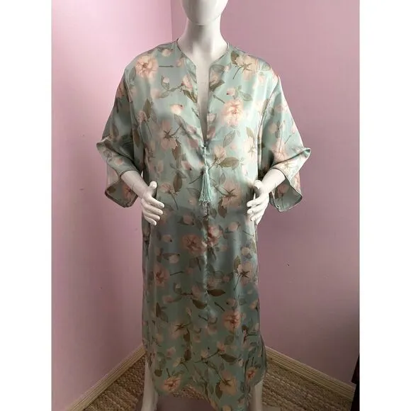 Vintage Lejaby Paris Kaftan Gown Zipper Floral Medium Bergdorf Goodman