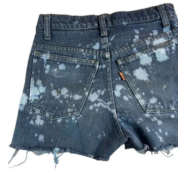 Vintage Levi’s Orange Tab Bleach Splatter Cut Off Distressed Denim Shorts