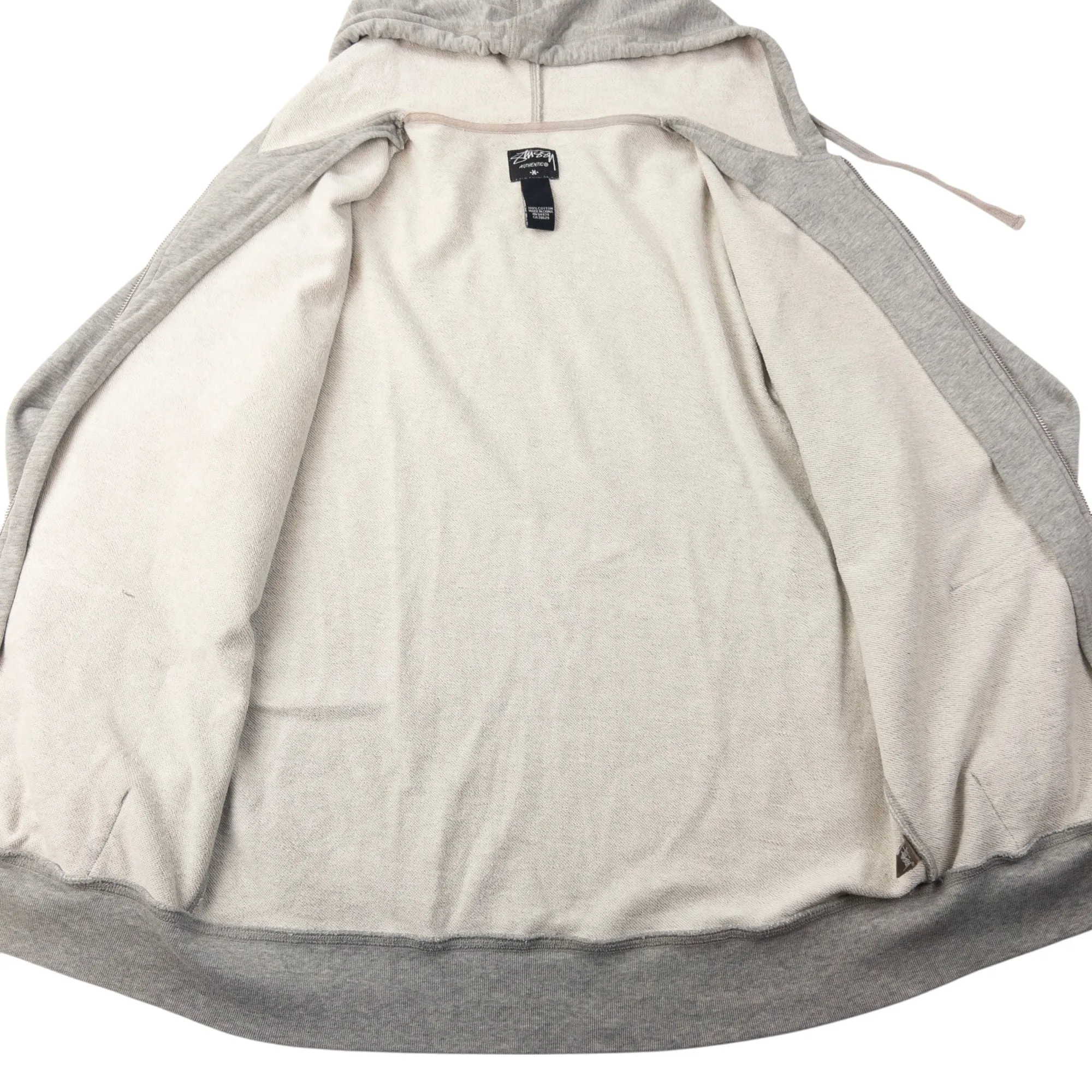Vintage Stussy Zip Up Graphic Hoodie Size M