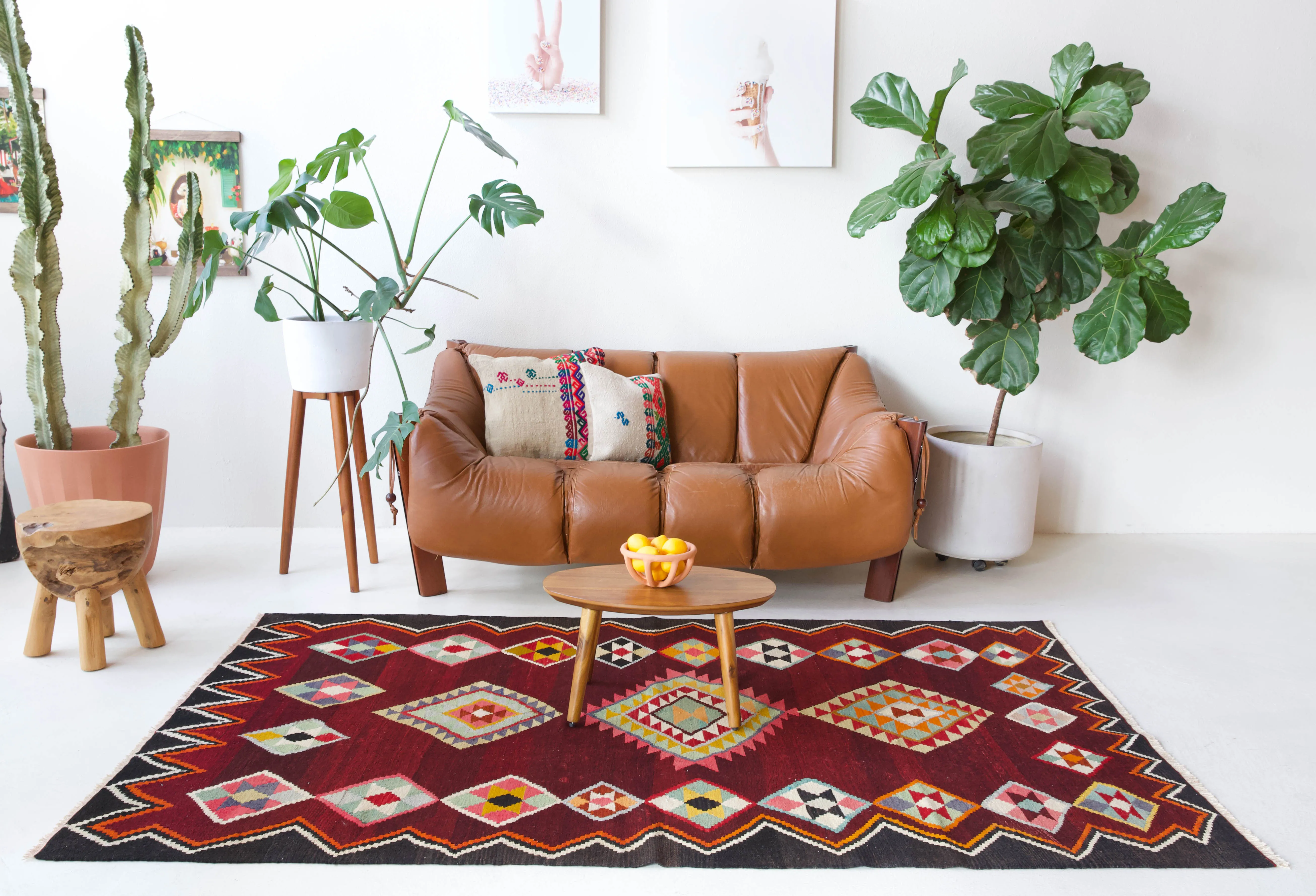 Vintage Turkish Bencik Kilim Rug 4'11"x7'11"