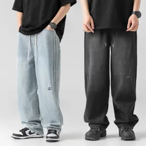 Vintage Wash Side Panel Relaxed Jeans