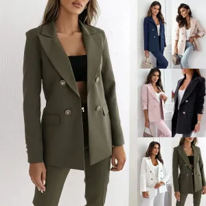 Women's Blazer Long Sleeve Blazers Simple Style Classic Style Solid Color
