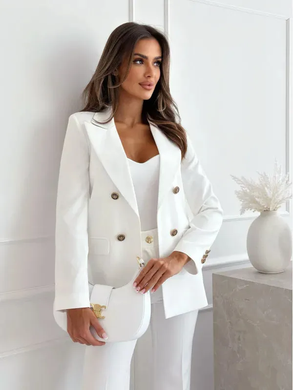 Women's Blazer Long Sleeve Blazers Simple Style Classic Style Solid Color
