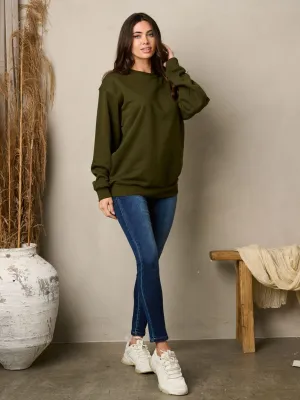 WOMEN'S LONG SLEEVE SOLID PULLOVER SWEATER
