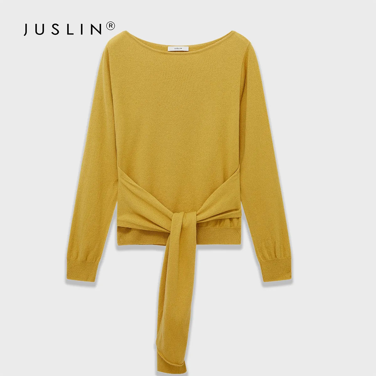 Wool Knit Tie-Front Sweater