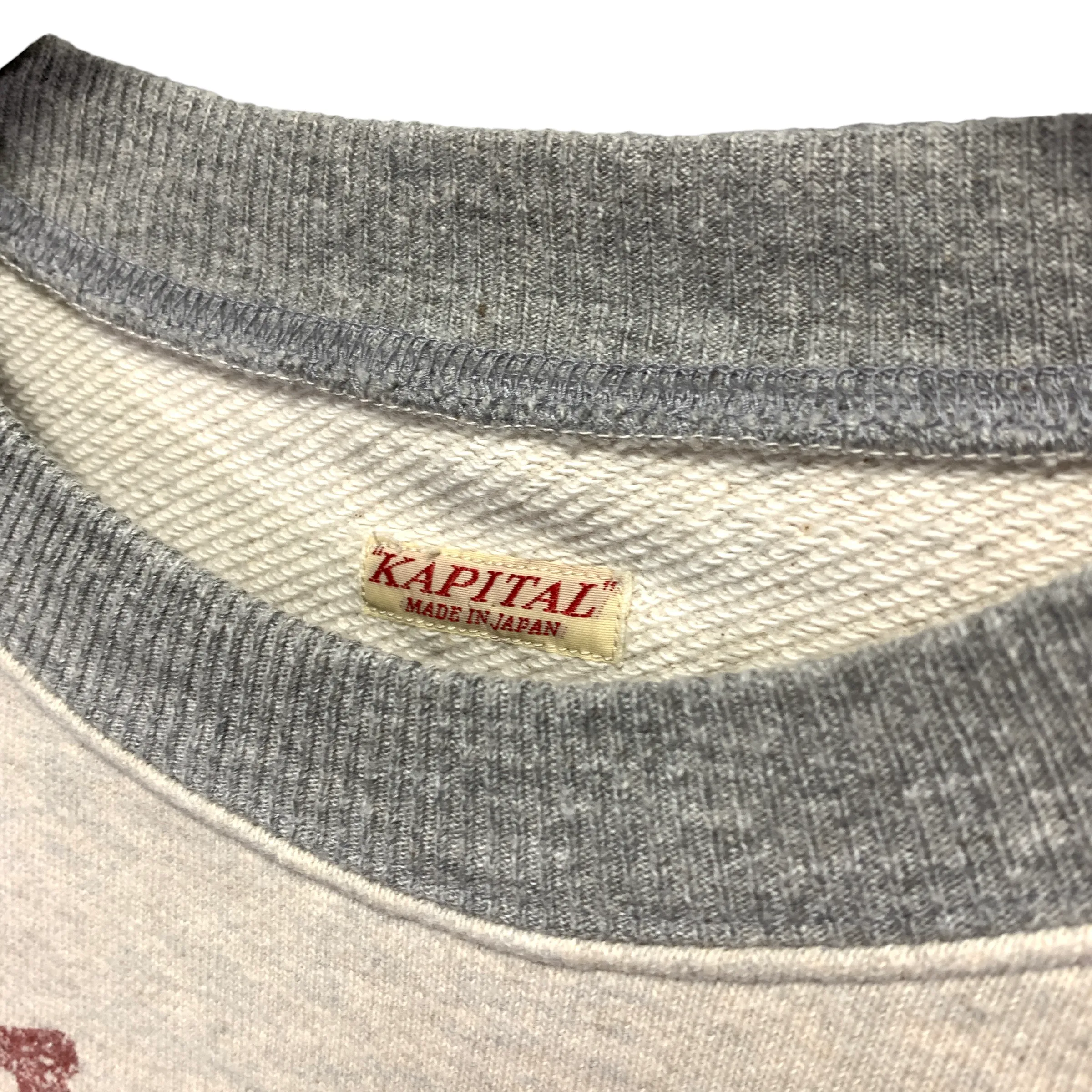 [XL] Kapital Piano College Chieftain Crewneck Sweatshirt Grey