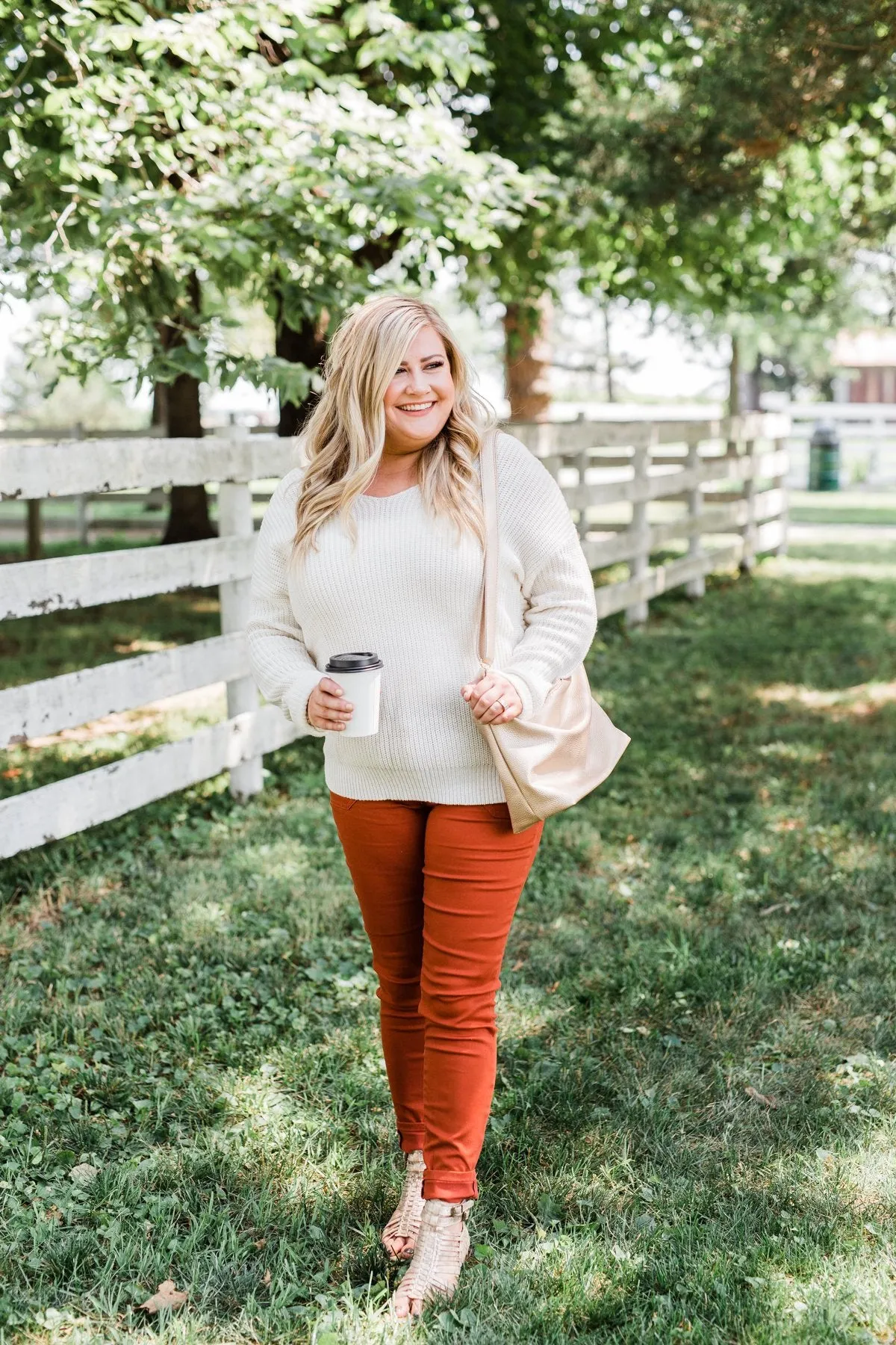 Xoxo Open Back Twist Sweater- Ivory