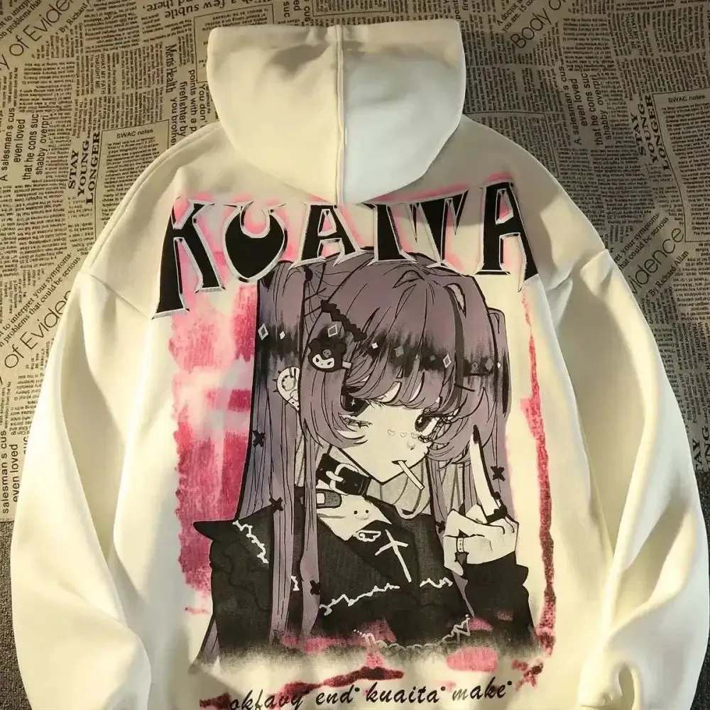 Y2K Full Zip Jacket with Cotton Blend Fabric and Printed Design