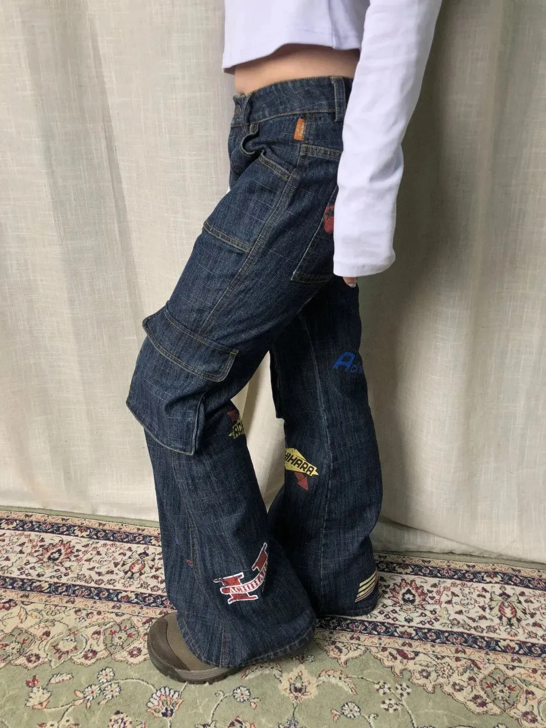 Y2K Sticker Cargo Jeans