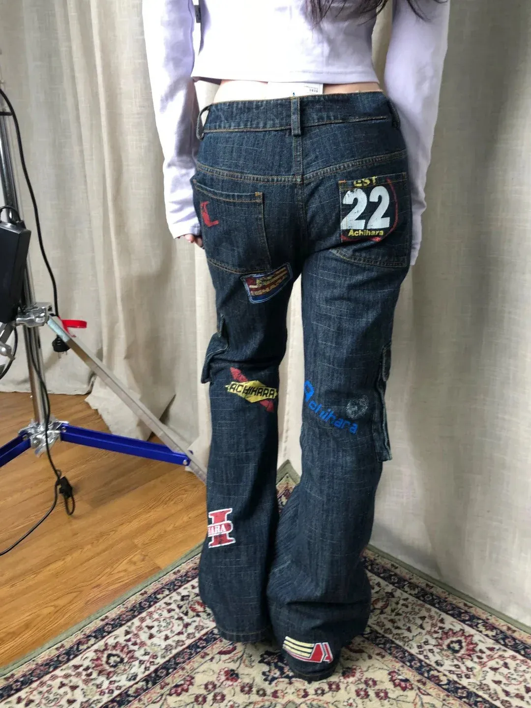 Y2K Sticker Cargo Jeans