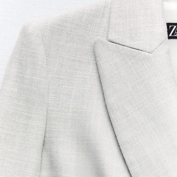 ZARA DOUBLE BREASTED CROPPED BLAZER