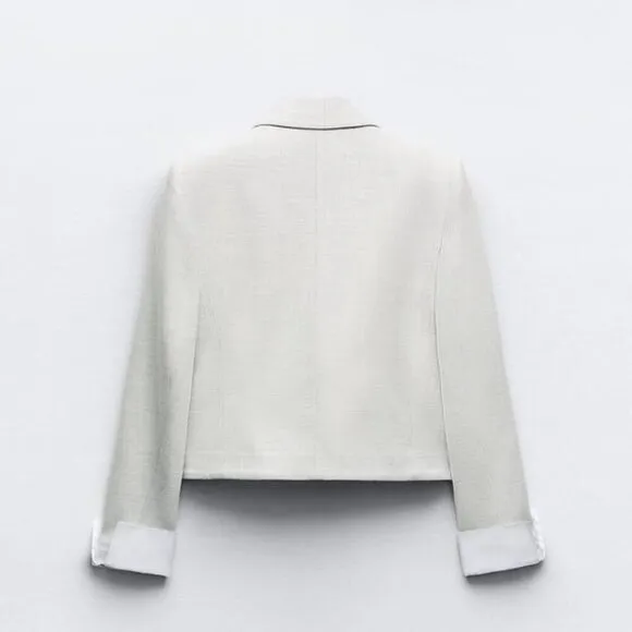 ZARA DOUBLE BREASTED CROPPED BLAZER